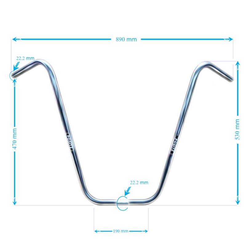 Chrome 21" Ape Hanger Handlebars | Positz